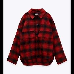 Zara wool blend plaid shirt